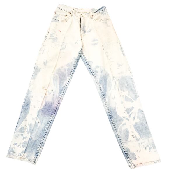 Levi's 560 Distressed Acid Wash Dyed Denim Jeans Size 33 x 32 - Picture 2 of 8